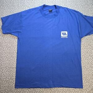 Vintage Maytag Shirt Mens XL Blue Single stitch USA Promo Workwear 90s Tee